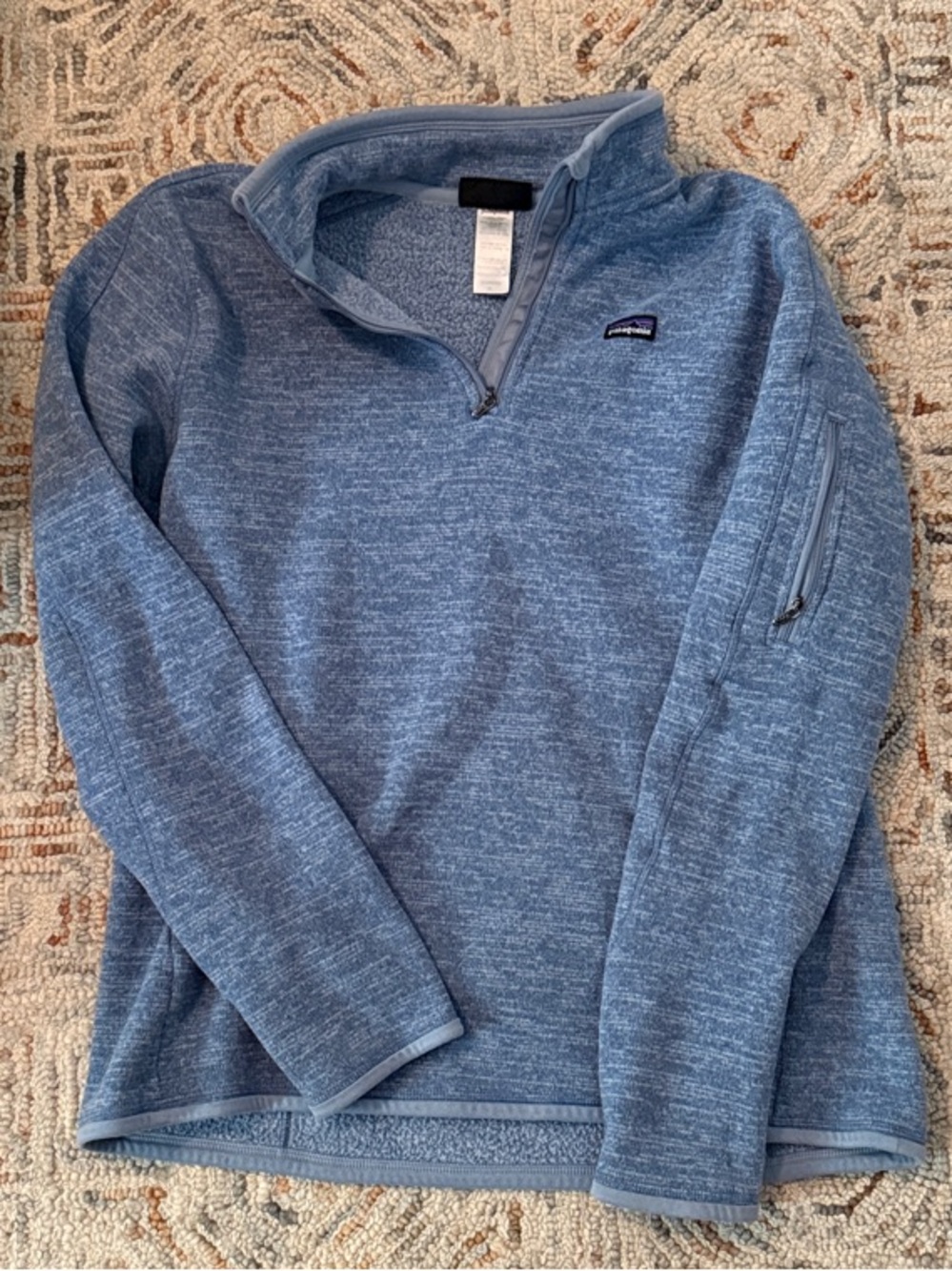 Patagonia Heathered Light Blue Quarter-Zip Pullover